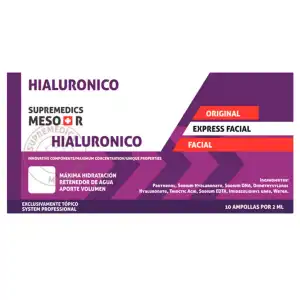 SUPREMEDICS HIALURONICO 1x2ml, Ácido Hialurónico Hidratante, Rejuvenecimiento e Hidratación Facial Profesional